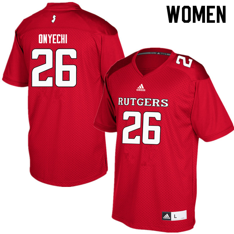 Women #26 CJ Onyechi Rutgers Scarlet Knights College Football Jerseys Sale-Red